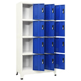 Locker Cabinet Grey and Blue 90x45x180 cm Steel 339818