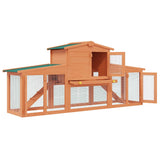 Large Rabbit Hutch Small Animal House Pet Cage with Roofs Wood 170163