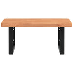 Basin Shelf Wall Mounted Steel and Solid Wood Beech 3302425