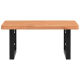 Basin Shelf Wall Mounted Steel and Solid Wood Beech 3302425