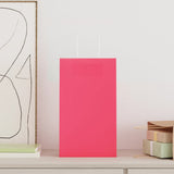 Paper Bags 250 pcs with Handles Pink 21x11x36 cm 4101673