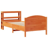 Bed Frame without Mattress Wax Brown 75x190 cm Small Single Solid Wood Pine 3306251