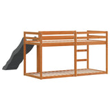 Bunk Bed with Slide&Ladder without Mattress Wax Brown 90x200 cm 3284244