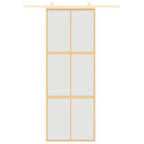 Sliding Door Gold 76x205 cm Frosted ESG Glass and Aluminium 155157