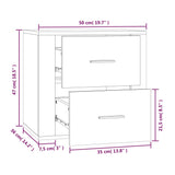 ZNTS Wall-mounted Bedside Cabinet Smoked Oak 50x36x47 cm 816861