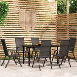 7 Piece Garden Dining Set Black 3099104
