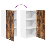 Hanging Cabinet with Door Smoked Oak and White 40 x 31 x 80 cm 884262