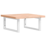 Basin Shelf Wall Mounted Steel and Solid Wood Beech 3302416