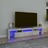 TV Cabinet with LED Lights Concrete Grey 200x36.5x40 cm 3152813