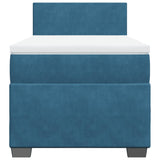 Box Spring Bed with Mattress Dark Blue 90x200 cm Velvet 3286208