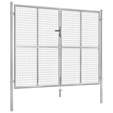 Garden Gate Galvanised Steel 306x200 cm Silver 144766