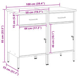 Work Cabinet with Drawer 2 pcs Black and Grey 100 x 55 x 85 cm 3321360