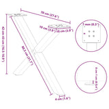 Coffee Table Legs X-Shaped 2 pcs Anthracite 70x cm Steel 4012906