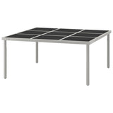 Garden Dining Table 170x170x74.5 cm Glass and Steel 313084
