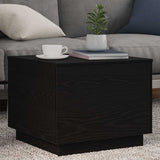 Coffee Table with LED Lights Black Oak 50x50x40 cm 862259