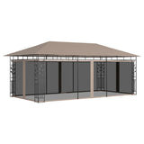 Gazebo with Mosquito Net 6x3x2.73 m Taupe 180 g/m 312253