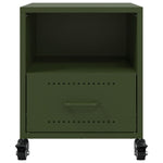 ZNTS Bedside Cabinets 2 pcs Olive Green 36x39x43.5 cm Steel 846713