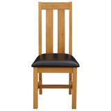 Dining Chair 2 pcs Solid Oak Wood Black 45 x 54 x 100 cm 42039160