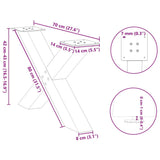 Coffee Table Legs X-Shaped 2 pcs Natural Steel 70x cm Steel 4012967