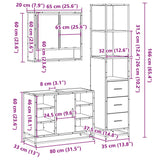 ZNTS 3 Piece Bathroom Furniture Set Black Engineered Wood 3301180