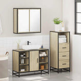 3 Piece Bathroom Furniture Set Sonoma Oak Engineered Wood 3301031