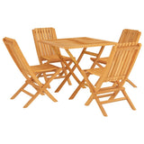 Garden Dining Set Natural Teak Solid Teak Wood Standard Foldable 3155036