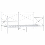 Day Bed without Mattress White 100x190 cm Steel 4104683