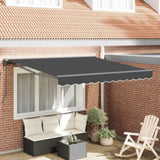 Retractable Awning Anthracite 300 x 250 cm Polyester and Metal 3329934