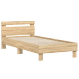 Bed Frame without Mattress with Headboard Sonoma Oak 90x190 cm Single 838563