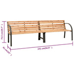 ZNTS Twin Garden Bench 241 cm Chinese Fir Wood 317123