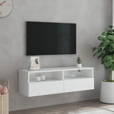 TV Wall Cabinet White 100x30x30 cm Engineered Wood 836882