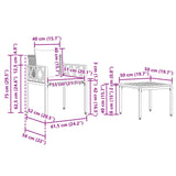 Outdoor Furniture Set 3 pcs Grey and Dark Grey Poly Rattan 42025348