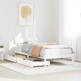 Bed Frame without Mattress White 100x200 cm Solid Wood Pine 3301511