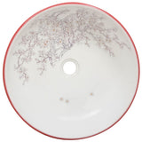 Countertop Basin White and Red Round 41x14 cm Ceramic 155052