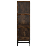 Highboard with Glass Doors Smoked Oak 35x37x120 cm 836564