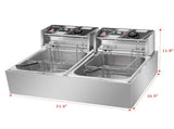 EH82 2500W 220-240V 12.7QT/12L Stainless Steel Double Cylinder Electric Fryer UK 08862124