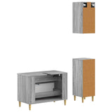 3 Piece Bathroom Cabinet Set ARNHEM Grey Sonoma Engineered Wood 3417771