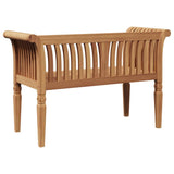 Garden Bench Brown 127.5 x 52 x 80 cm Solid teak wood 42006347