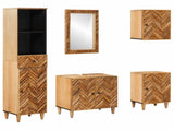 Bathroom Cabinet Set with Drawer 5 pcs Solid Mango Wood 3310180