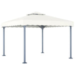 Gazebo with LED String Lights 300x300 cm Cream Aluminium 3070342