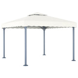 Gazebo with LED String Lights 300x300 cm Cream Aluminium 3070342