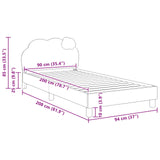 Children's Bed Frame with Headboard Pink 90 x 200 cm PU 42011022