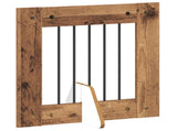 Dog Gate with Stands 4 pcs Old Wood 60 x 60 cm Engineered Wood 892155