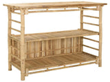 Outdoor Bar Table with Storage Natural 110 x 50 x 105 cm Bamboo 42028063