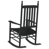 Rocking Chairs with Curved Seats 2 pcs Black Solid Wood Poplar 3281586