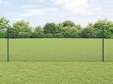 Welded Wire Fence with Posts 25 x 1.2 m PVC-Coated Steel Green 3336484