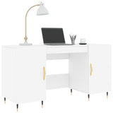 Desk White 140x50x75 cm Engineered Wood 829524