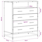 Drawer Cabinet 4-Drawer Artisan oak 70 x 41 x 83.5 cm 8010313