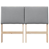 Upholstered Headboard Light Grey 135 cm Solid Pine Wood 879289