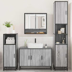 ZNTS 4 Piece Bathroom Furniture Set Grey Sonoma Engineered Wood 3301223